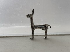 Alva Studios Llama Alpaca Brooch Pin Folk Art Silver Plated Pewter Vintage