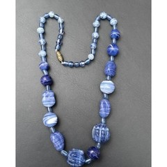 THREE VINTAGE ART GLASS FASHION NECKLACES FROM ESTATE SKY