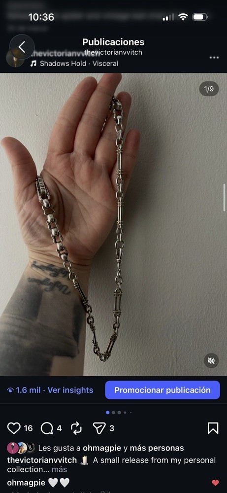 Weighty Antique Sterling Silver Trombone Link Chain 24” 54.6g