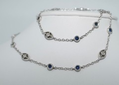 Gabriel & Co. 14K Sapphire & Diamond Chain Necklace