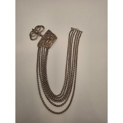 Vintage Silver Filigree Multi Strand Necklace 5 Chain Statement Piece 800 Silver