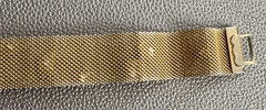 ☘☘☘Mesh Gold Tone Bracelet with Faux Amethyst Prong Set Stones Foldover Clasp☘☘☘