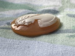 Antique Victorian Unset Hand Carved Left Shell Cameo Unmounted 7/8 Inches 1800s