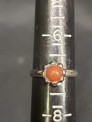VINTAGE 1 SIZE FITS ALL FAUX BROWN STONE SILVER TONE
