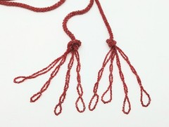 Antique Art Deco Lot 2 Flapper Seed Bead Necklaces Sautoir Butterfly Red Lariat