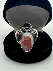 Unique Vintage Botswana Agate Sterling Ring