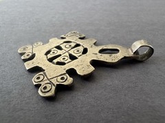 RARE Antique Circa 1890 Ethiopian Coptic Cross Pendant Low Grade Silver Handmade