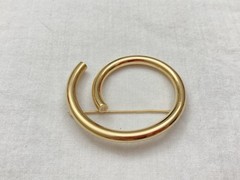 Estate Vintage 1 5/8″ PBD 14K Polished Yellow Gold Circle Spiral Pin/Brooch 4.5g