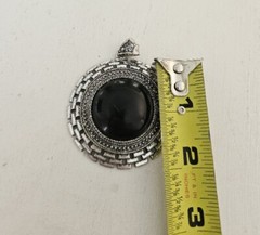 Vintage 3 Piece Black Onyx Earring And Pendant Set