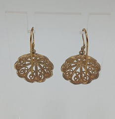 925 MD Vermeil Filigree Drop Earrings 1.5in Sterling Silver 5g Gold Wash Estate