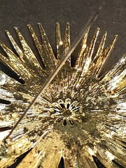 Vintage Emmons Gold Tone Starburst Flower Atomic Brooch Large 2.5″ Textured