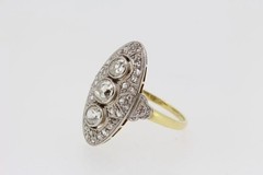 2.9Ct Art Deco Style Lab Created Diamond Engagement Wedding 14k Gold Finish Ring