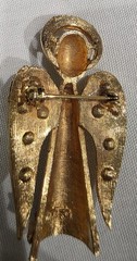 Vintage Angel Rhinestone signed ART Brooch Pin Gold Tone Stunning