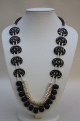 Rare Bone & Horn Beaded Necklace Natural Horn Necklace Ravishing Two Tone Jewel
