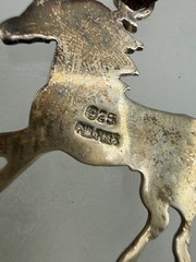 STERLING SILVER LAPIS OPAL TURQUOISE INLAY HORSE SOUTHWESTERN STYLE PENDANT