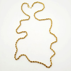 Classic Rope Twist Gold Tone Multi Link Chain Vintage Unisex Necklace 30 Inch