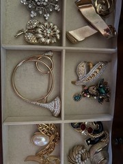 7 Tier Jewelry Box Full Of Trifari , Avon, Coro, Napier, Swarovski And Unbranded