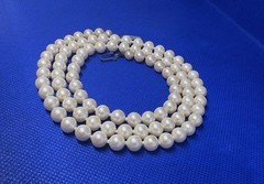 Antique 8 mm Sweetwater Pearls Silver 835 Necklace 29.5 Inches GERMANY vintage