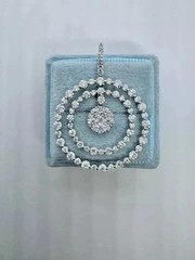 Art Deco Round Cut Lab Created Diamond Bridal Wedding Gift Pendent 925 silver