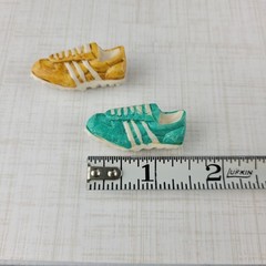 Sneaker Shoe Pin 80s Retro Vintage Blue Green Off White Yellow Lot of 2