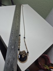 Vtg PIDIDDLY LINKS necklace Art Nouveau Victorian woman style pendant Signed