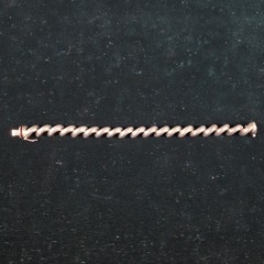 Vintage San Marco Italy Sterling Silver Macaroni Link Bracelet 7.25in 21g