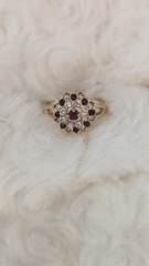 Vintage 18KT Gold Plated Rhinestone Cluster Ring