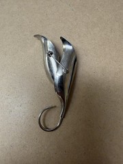 Stuart Nye Style Vintage Sterling Silver Calla Lily Brooch 3.25″