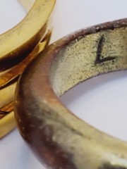 Vintage Ring Lot 5 piece Multicolor Fashion Costume Gold Filled (1)