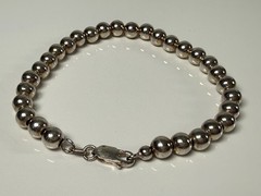 Vintage Sterling Silver Ball 7.5” Bracelet Beaded