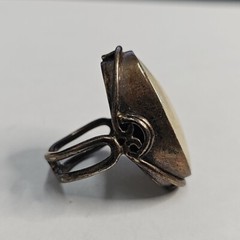 Vintage 925 Steeling Silver & Mother Of Pearl Ring Size 8 12.3g H89