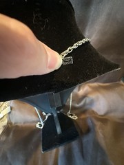 Vintage Emmons Silver-Tone Station Necklace with Black Lucite Insets