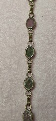 VTG 1/20 14K GOLD FILLED MULTI GEMSTONES CARVED BRACELET 7.5″ L