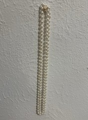 Vintage 27″ Hand-Knotted Genuine Freshwater Baroque Pearl Necklace Endless Rope