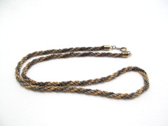 Vintage Multi Silver Gold & Gunmetal 3.75mm Rope Twist Chain Necklace 18 Inch