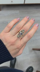 Vintage Era Navette Filigree Ring 2 Ct Lab Created Diamond 14k Yellow Gold Over