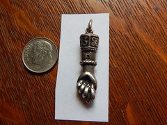 Antique Figa 800 Silver Lucky Pendant Very Good Detail