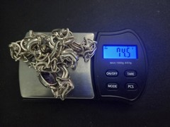Estate Sterling Silver Necklace & Bracelet W/ Amethyst 106.5 Grams