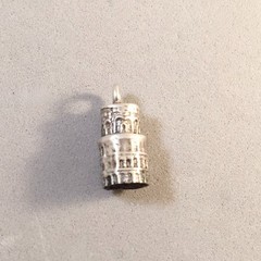 VINTAGE Silver Leaning Tower of Pisa CHARM Italy Estate VT30G