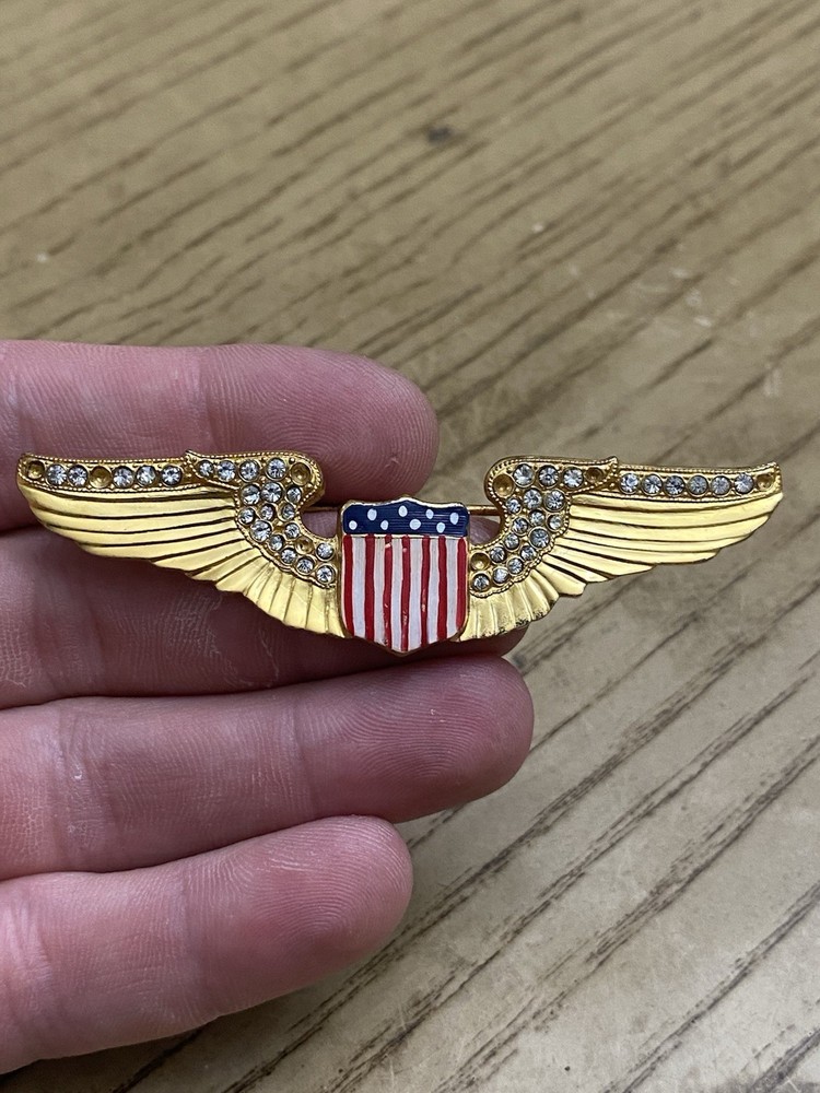 AS-IS!!! Pre WWII 1920’s/30’s CORO U.S. Army Air Corps Patriotic Wing Brooch