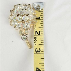 Juliana Delizza & Elste AB Rhinestone Crystal Cha Cha Flower Vintage Brooch