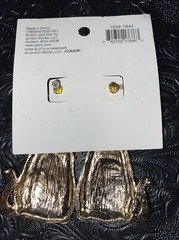 hildie & jo Earrings Cat Tied Up Rhinestones Post Backs Back Christmas New
