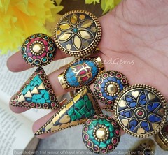Lapis Lazuli & Mix Nepali Adjustable Rings For Women/Boho Rings Jewelry/Gift Her