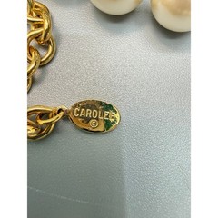 Vintage Carol Lee Chunky Big Faux Pearl Choker Necklace 13″ 2 Strand Adjustable