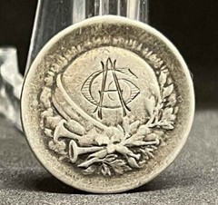 France 1920´ Art Nouveau Beauty lady and monogram design silver medal