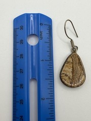 925 STERLING SILVER BROWN STONE TEARDROP DANGLE DROP EARRINGS WOMENS BOHO HOOK