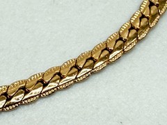 Icing vintage necklace gold tone herringbone choker adjustable chain 15 inch