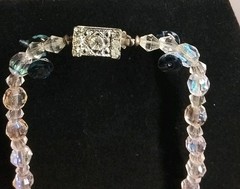 Vintage 1950s 10″ Austrain Cut Crystal Aurora Borealis Necklace