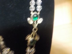 SIGNED STERING H&H NECKLACE GREEN GRAPE LEAFS