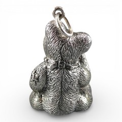 Large Sterling Silver Teddy Bear Pendant for Necklace Brown County Silver